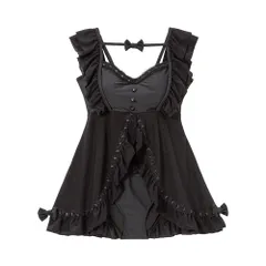 夢展望公式 [新品未使用] リボンベビードール水着 [ブラック] 他カラー別ページ有 dearmylove 水着 水着 534450-03