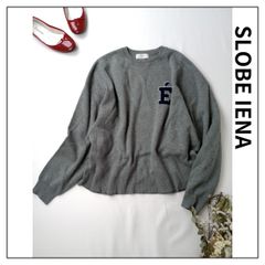 24年製 SLOBE IENA スローブイエナ サガラ 刺繍 スウェットライク ニット プルオーバー ワンポイント グレー (80Y＋5786)25F☆