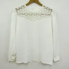 クレージュ ブラウス シャツ レース トップス レディース 9Rサイズ ホワイト courreges 【中古】のサムネイル