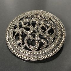 京都伝統工芸 中嶋象嵌 透かし唐草 ブローチ 兼 ペンダントトップ 2way