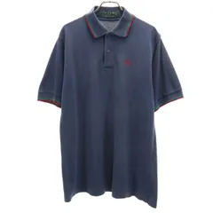 FRED PERRY フレッドペリー イングランド製 半袖 ポロシャツ 44 ネイビー メンズ 古着