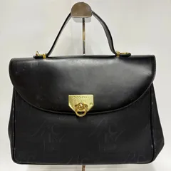 ★-34 NINA RICCI ニナリッチ ハンドバッグ レザー ブラック 留め口金具 仕切り２つ 内側外側ポケット１つ レディース バッグ