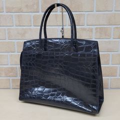 美品✨SUIT SELECT 牛革 クロコ型押し トートバッグ 黒 通勤 通学 