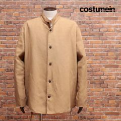 24SS/costumein/48サイズ/シャツジャケット JADEN 麻混ツイル 無地 イタリア製 BIGシルエット 長袖 サンプル品 新品/ベージュ/ke208/
