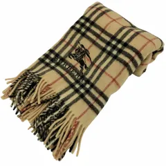 バーバリーロンドン BURBERRY LONDON ロゴ刺繍 ノバチェック ウールマフラー メンズ 表記無 のサムネイル