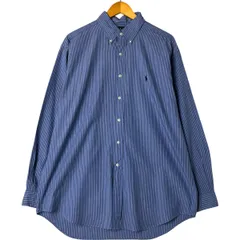 古着 ラルフローレン Ralph Lauren BLAKE マルチストライプ 長袖 ボタンダウンストライプシャツ メンズL相当/eaa551950