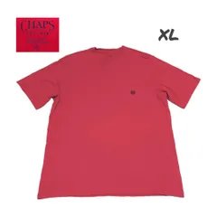 チャップスCHAPS古着メンズ無地TシャツXLレッド胸ポケット　HH0449