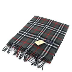 バーバリー Burberry チェック マフラー ラムウール100％ ノヴァチェック グレー系 バーバリーチェック【中古】