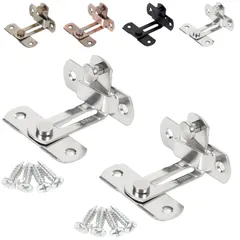 新着商品 fogman ドアバックル 90度 引き戸 鍵 ロック 直角 選べるカラー 選べるサイズ 2個セット (銀 Mサイズ)