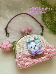 *ハンドメイド♡レース編み♡コヤンイサムチョン/がま口♡財布♡苺*/マルチーズ♪