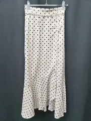 ◇ NICE CLAUP ナイスクラップ ドット柄 ロング マーメイド スカート ベージュ ブラック レディース P  【1407100030903】