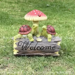 ガーデンオブジェ きのこ カメ ウェルカムサイン 樹脂  ガーデンオーナメント かわいい 置物 ガーデニング 雑貨 ガーデン雑貨 ガーデンインテリア ガーデン インテリア 庭の装飾 お洒落 おしゃれ 8-14