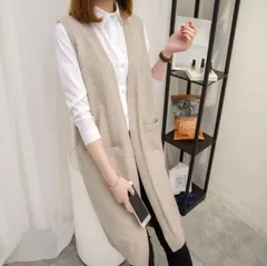 ニットベスト ロングベスト カーディガン 羽織 大きいサイズ 秋冬 レディース