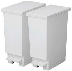 ゴミ箱 ネオカラー スリム 軽いペダルでサッと開く 20リットル トンボ 2個セット ホワイトグレー 幅20×奥行35.5×高さ45cm 新輝合成 蓋付き 分別 日本製