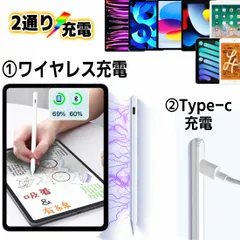 タッチペン ipad スタイラスペン 2通り充電  磁気吸着充電 ワイヤレスpencil 第10世代 Pro Air 10.2 9.7 mini タブレットペン  ペンシル ペン 極細ペン タッチペン  Bluetooth タブレット