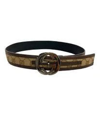 グッチ ベルト レザー インターロッキング GGキャンバス メンズ GUCCI