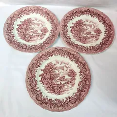 カントリースタイル　W.H.GRINDLEY AND CO LTD.によるアンティーク皿 3枚　イギリス 《NO 00579》