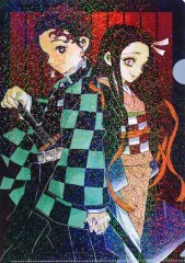 【中古】クリアファイル 竈門炭治郎＆竈門禰豆子 キラキラA4クリアファイル 「鬼滅の刃」 ジャンプフェスタ2020グッズ