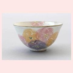 №679 佐藤走波 (六代) 碗鉢 染錦 秋桜文【極美品・現品限り