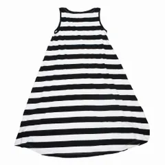 サマンサモスモスリズム sm2rhythm ボーダー ノースリーブ フレア ワンピース ロング 1104728 F ブラック ホワイト ur39 【中古】