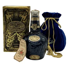  SALUTE 21年　CHIVAS 巾着付き Chivas Royal Salute 21 Year Old Whisky Sapphire Flagon with
