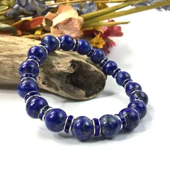 ラピスラズリ パワーストーン ブレスレット 天然石 10mm （ダークブルー）メンズ・レディース　男性・女性　数珠ブレス　開運   [c]