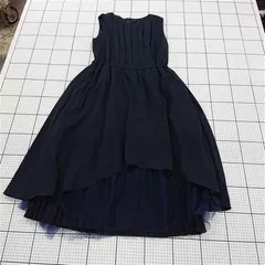 ◇ ⊂ POURVOUS 結婚式 パーティー ノースリーブ ロング丈 ワンピース ドレス サイズXL ネイビー系 レディース E  【1509180015181】