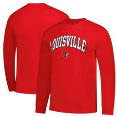 【送料無料】 アンブランデッド メンズ Tシャツ トップス Men's Red Louisville Cardinals Logo Long Sleeve T-Shirt Lou Red