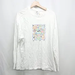 ◇ ⊇ NIKE ナイキ イラストプリント 長袖 Tシャツ サイズS ホワイト系 レディース E  【1410290030806】