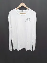 ◇ Θ GILDAN ギルダン 刺繍デザイン 長袖 Tシャツ ホワイト メンズ E  【1506110000989】