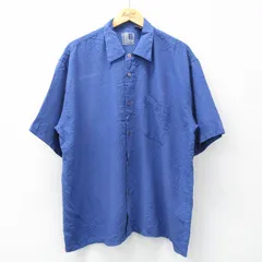 XL/古着 半袖 シャツ メンズ 00s 大きいサイズ 紺他 ネイビー チェック 25may15 中古 トップス