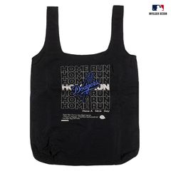 INFIELDER DESIGN MLB LOS ANGELES DODGERS HOME RUN ECO BAG【BLACK】 (インフィールダーデザイン 通販 バッグ エコバッグ ハンドバッグ ナイロンバッグ ロサンゼルス ドジャース  メジャーリーグ)