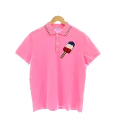 モンクレール MONCLER マグリアポロマニカコルタ MAGLIA POLO MANICA CORTA アイスワッペン半袖ポロシャツ コットン L ピンク マルチカラー /YQ ■OS ■SH