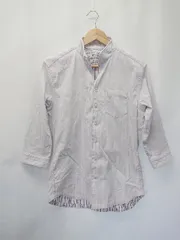 ◇ Θ NICOLE CLUB FOR MEN ニコルクラブフォーメン ストライプ柄 七分袖 シャツ サイズ48 ラベンダー メンズ E  【1506180010055】