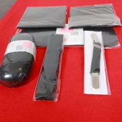 喪服小物　新品未使用品　11点セット　帯締め帯揚げセット夏冬　前板　帯枕　マジックベルト　コーリンベルト　台つき帛紗　念珠　念珠袋　T384