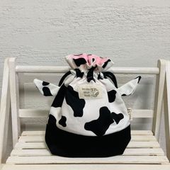 [受注生産]牛さんフリルコップ袋(ピンク)