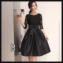 M ブラック レディース フローラル 花柄 ワンピース ドレス フォーマル