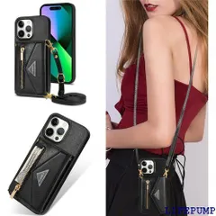 Cavor iPhone15 Pro Max手帳ケースiPhone15 Pro Maxケース手帳型肩掛け 首かけ 斜めがけショルダーiPhone15 Pro Maxスマホケース人気iPhone15 Pro Maxケースカード収納 封筒のデ ブラック 1505