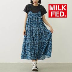 ミルクフェド ワンピース ドレス MILKFED FLORAL ALL OVER PATTERN DRESS 103252041003 レディース 青 ブランド ブルー ロング おしゃれ 可愛い 花柄 milkfed 迷彩 キャミドレス キャミワンピ
