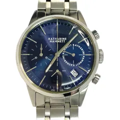 【上美品⭐️KATHARINE HAMNETT】 キャサリンハムネット　 CHRONOGRAPH VI    クロノグラフ6     ネイビー×シルバー　 デイトカレンダー　 国内正規品　 KH20C5-B64    （AYA）のサムネイル