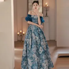 新品 未使用 大きいサイズあり XS〜4L パーティードレス オフショルダー ロングドレス 結婚式 二次会 成人式 演奏会 発表会 上品 綺麗