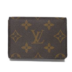 LOUIS VUITTON ルイ・ヴィトン アンヴェロップ カルト ドゥ ヴィジット 新型 LVロゴ フラワー ブラウン スナップボタン マチ付き 名刺入れ パスケース 現行 RFID ICチップ 未使用 モノグラム マロン カードケース M63801