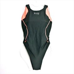 ○SE3P77☆arenaアリーナ競泳水着 Lサイズ ハニカム柄 蛍光ライン 黒紺
