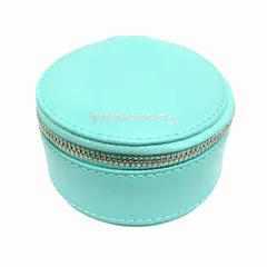 美品 ティファニー TIFFANY & CO. ロゴ レザー ジュエリー ケース アクセサリー ボックス リング ピアス ネックレス 収納 小物入れ ティファニーブルー レディース メンズ