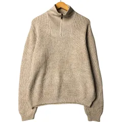 古着 ~00年代 エディーバウアー Eddie Bauer リブ編み ハイネック コットンニットハーフジップセーター メンズL相当/eaa576300