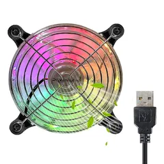 【新着商品】PANO-MOUNTS 卓上用 静音設計 ミニ USB 扇風機 PC 冷却ファン 長寿命モータ採用 5V ダブル 送風機 薄型 120mm 1200RPM 水槽/ルーター/PS4/PS3/PS2/Xbox 対応 クーラー USB FAN (カラ 0