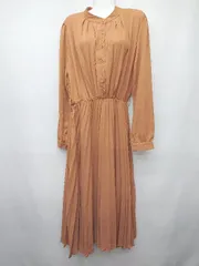 ◇ ◎ ●未使用● ⊇ La-gemme ラジェム 長袖 ロング丈 ワンピース サイズL モカ レディース P  【1409090019036】