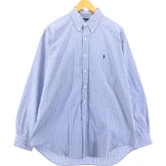 古着 ラルフローレン Ralph Lauren BLAKE 長袖 ボタンダウンチェックシャツ メンズL相当/eaa548308