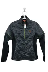 【美品】PUMA GOLF(プーマゴルフ) 長袖ハーフジップシャツ 黒 レディース L ゴルフ用品 2502-0124 中古