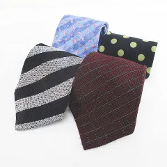 タケオキクチ TAKEO KIKUCHI 4本セット シルク 絹 ネクタイ レギュラータイ ARTIST / ニナリッチ NINA RICCI 黒系 ブラック 日本製 総柄